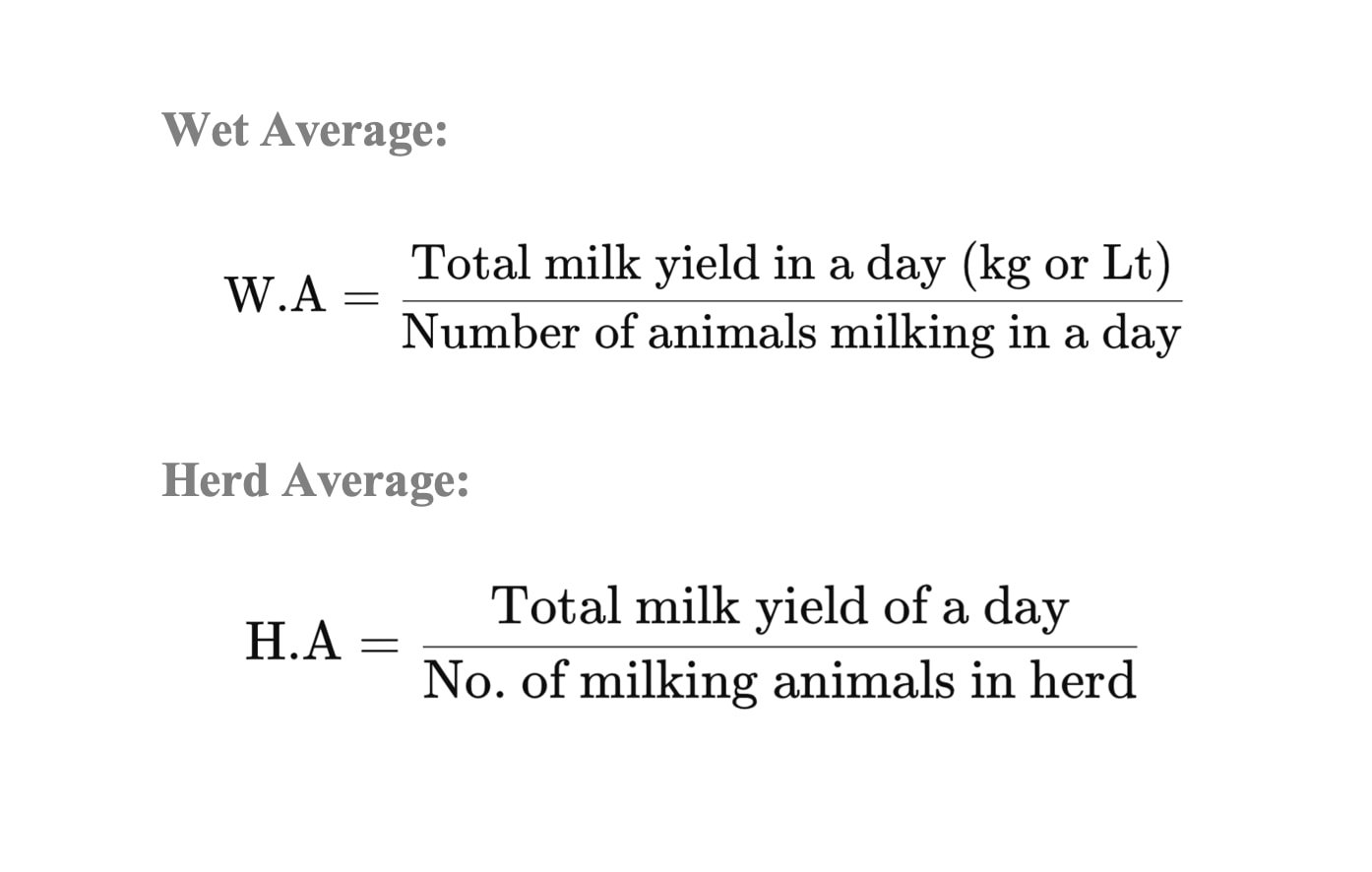 Wet and Herd Average